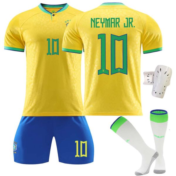 Maglie di calcio Studi per le tracce maschili 2223 Brasile Home Jersey 10 Neymar 20 Venesios 9 Charlison Set