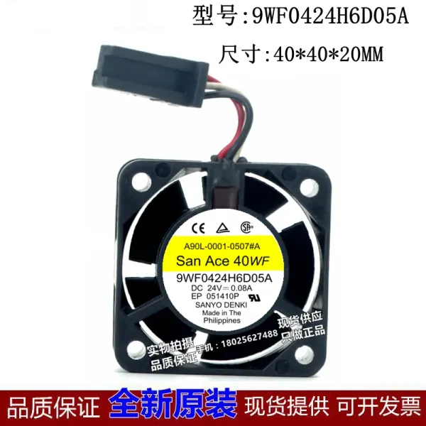 Kühlung neuer Original -Fanuc -System -Lüfter 9WF0424H6D05A A90L00010507#A 24 V 0.08A 4020 4 cm wasserdichte Wechselrichterkühlungslüfter