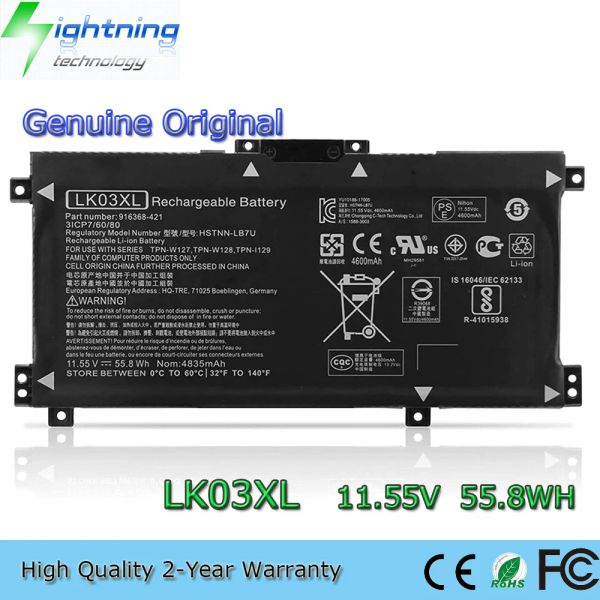 Piller Yeni Orijinal Orijinal LK03XL 11.55V 55.8Wh Dizüstü Bilgisayar HP Envy X360 15BP 15BQ 17M HSTNNUB7I L090491B1 916814855