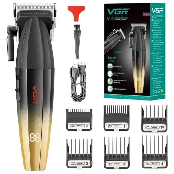 TRIMMERS Original VGR Professional Electric Hair Clipper per uomini Terrimer per capelli ricaricabili con motore da 9000 giri / min per la macchina tagliata per capelli per barba