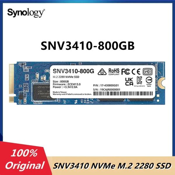 Speicher Synology SNV3410800G NVME M.2 2280 SSD 800 GB NVME PCIE Interner Festkörper -State -Laufwerk für ausgewählte Synologie -NAS -Modelle