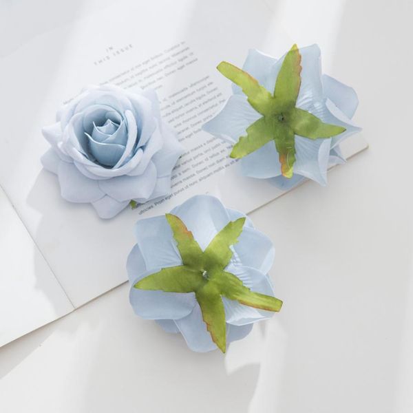 10pcs Seidenrote Rosen Hochzeit Weihnachtsdekorationen für Heimdiy Geschenk Künstliche Blumen Wand Scrapbooking Nadel Arbeit gefälschte Pflanzen