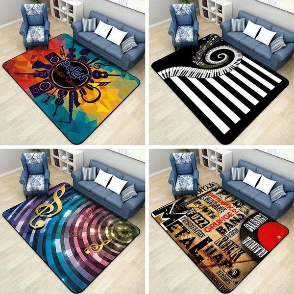 Wandteppiche Drum Printing Teppich Speziales rutsches Wohnzimmer Sofa Dekoration Fußmatte Schlafzimmer Klavier Jazz Elektronische Heimattür