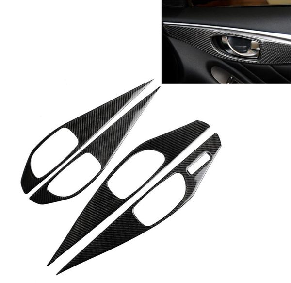 4 PCS Car Carbon Fiber Door Interior Painel Startador decorativo para Infiniti Q50 Drive esquerdo 6646905