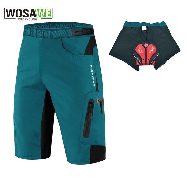 Wosawe Summer's Men's Cycling Shorts Mountain Bike Shorts traspirante per esterni MTB Riding Road Mountain Bike Short Short