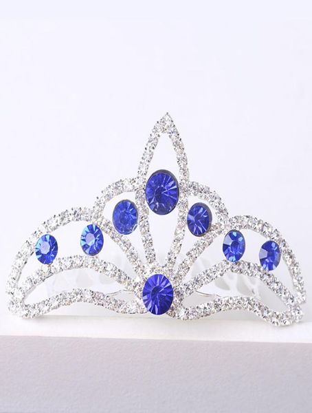 Kızlar tiaras wtih rhinestones kristaller saç aksesuarları akşam balo parti performans yarışmaları tiaras ve kronlar için taçlar dbt0408882207