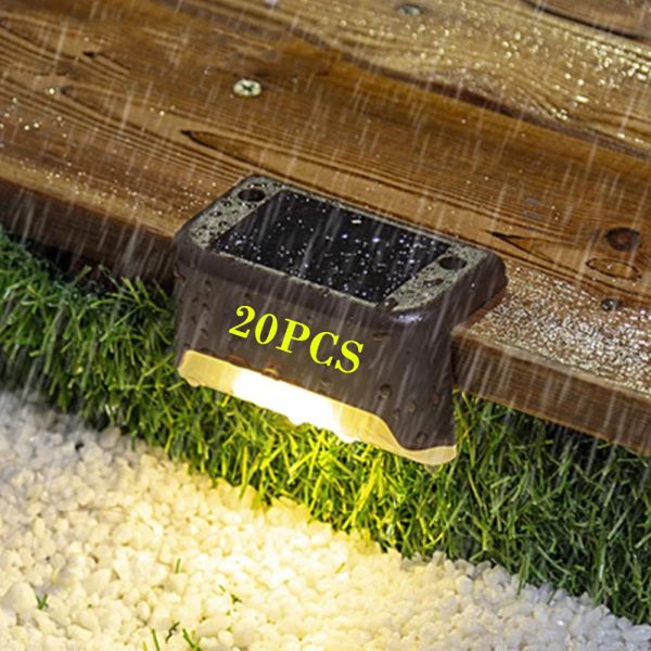 Lampada solare a led scale IP65 Pathway per la luce del giardino esterno impermeabile patio patizzate lampade per recinti lampada da giardino la luce solare all'aperto