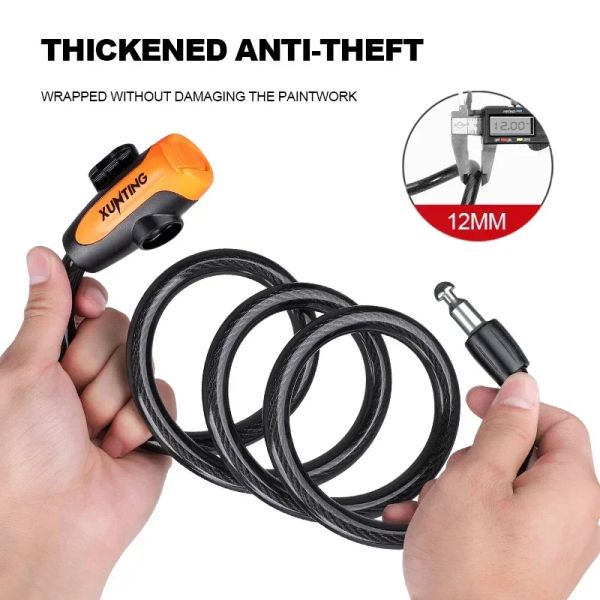 Xunting Bike Lock Spros Secure Keys Bike Cable Lock mit Montagehalterung Weath Profes Anti-Diebstahl Mountain Scooter Fahrradschloss