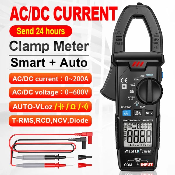 Mestek Digital Clamp Meter AC DC -Stromspannung Autobereich Stromer Tester Amperemeter Multimeter Ture RMS -Ziffer Messgeräteklemme