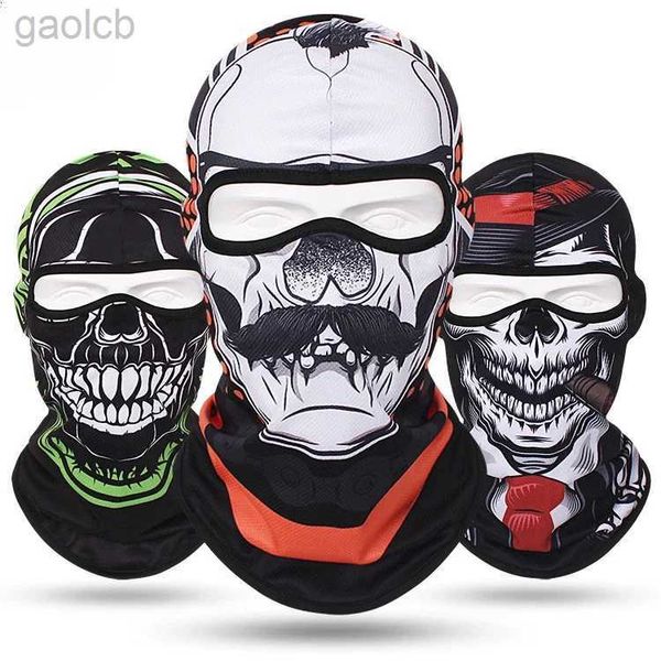 Modegesichtsmasken Hals Gamerin Schädel Bandana balaclava Männer Frauen Ski Maske Windproof Sportschal Reiten Voller Gesichtsbedeckung Fischerei Wanderhalte Gitter Gesichtsschild 240410