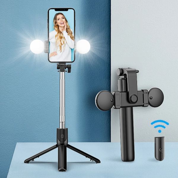 Sticks Mini Selfie Bust Ring Light Tripode Tripode Con Luz Luz para Movil Led Palo Palo extensível Bluetooth Celular Lamparas Anillo Statyw Phone