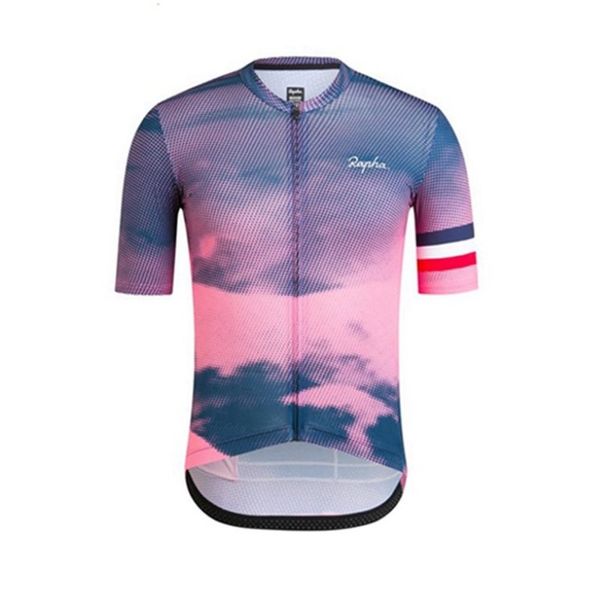 Rapha Summer Pro Team Mens Cycling Jersey Road Racing Maillot дышащие велосипедные топы с коротким рукава