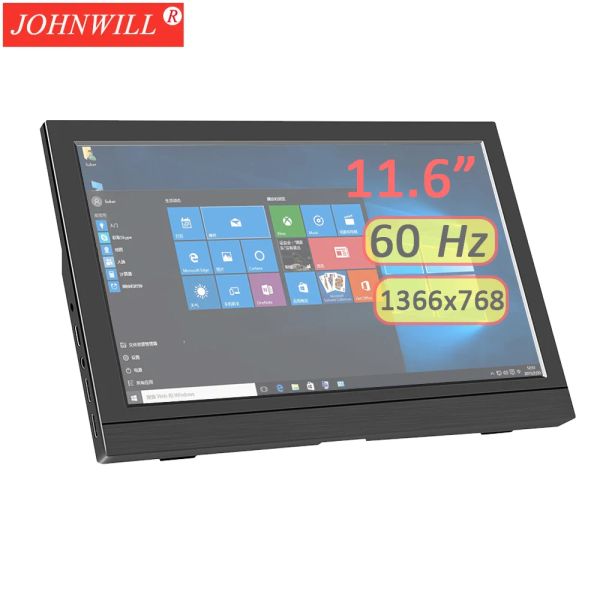 Monitora o monitor protetível 11.6/13,3 polegadas 1366x768 monitor secundário de 60Hz com hdmi compatível com suporte oculto para exibição de computador laptop