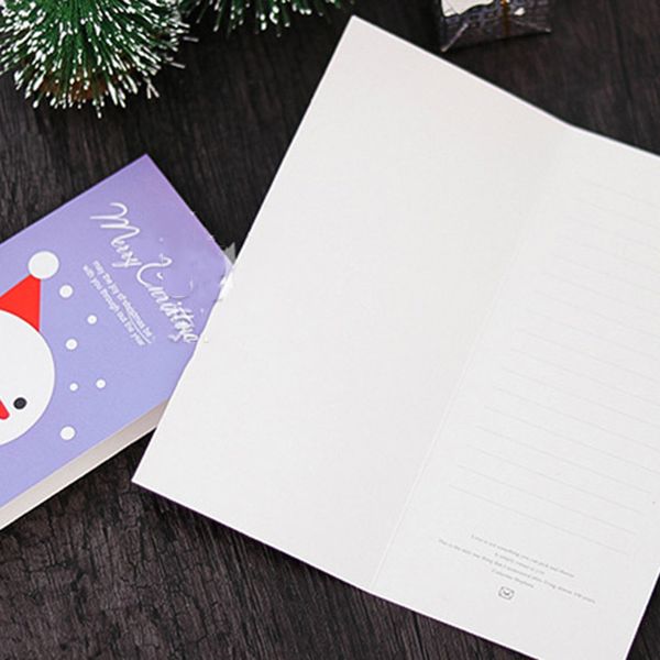 6 Padrões Cartões de felicitações de arco de Natal com envelope Red Cartão de bênção em branco Card de papel Neve