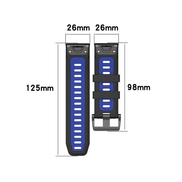 Watchband für Garmin Fenix 7x Gurt 26mm Sport Silicon Armband Watch Bandgürtel Easy Fit Schnellfreisetzungsanschluss