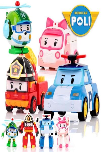 4pcs Set Robocar Poli Kinder Spielzeug Roboter -Transformation Anime Action Figur Robok Röcke Anime -Figuren Spielzeug für Kinder2537238a1331226