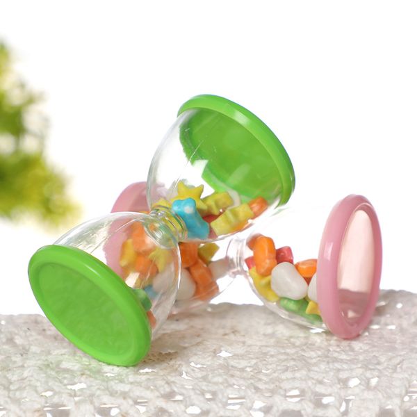 10 PCs Sanduhr geformte Kunststoff transparente Candy Boxen Snack Süßigkeiten Behälter für Hochzeit Babyparty Kinder Geburtstagsfeier