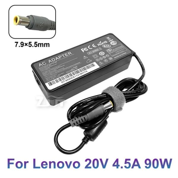 Adaptador 20V 4.5A 90W 7,9*5,5 mm Charger de adaptador de energia CA para Lenovo ThinkPad T400 T410 T420S T500 T510 E40 E420 E430C EDGE11