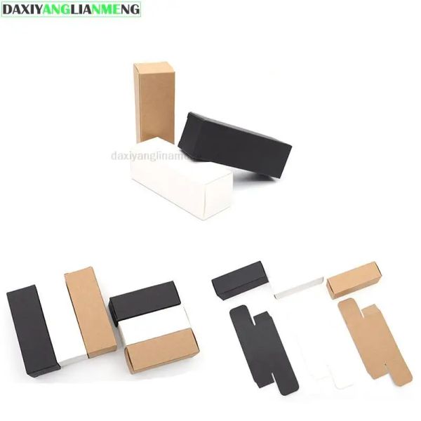 100pcs/lote 1.7 2,5 2,9 3,6 cm Branco Black Kraft Paper Box Diy Batom Perfume Essential Bottle Bottle Botes Frete grátis