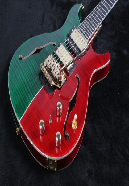 Custom Private Green Red Reed Smith Gitarre Flame Maple Hollowbody II Gitarre China E -Gitarre9030994