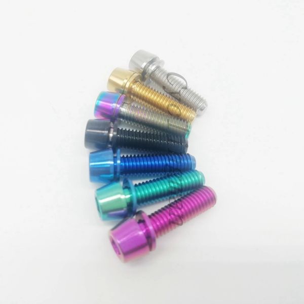 6pcs Titanium Ti M5X18mm Allen Bulloni a testa conica esagono con vite per biciclette