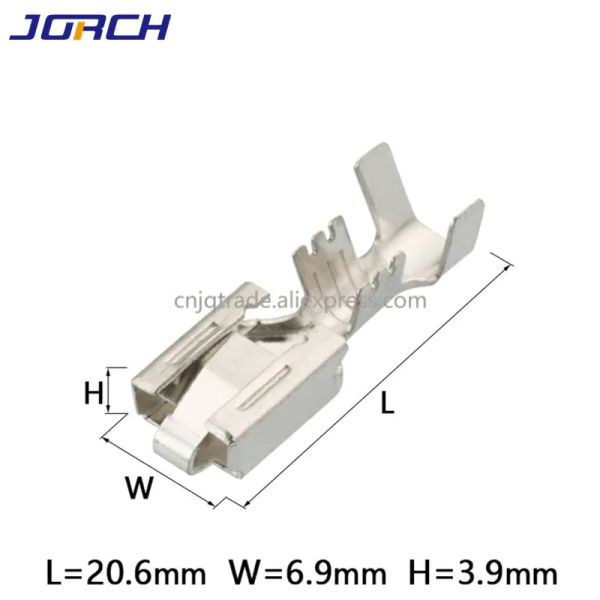 50 PCs 6,3 mm DJ6221-6,3C weibliche Crimp Messing Drahtanterminal Zinnkupferauto-Lautsprecher Elektrische Klemmen für Delphi 12124685