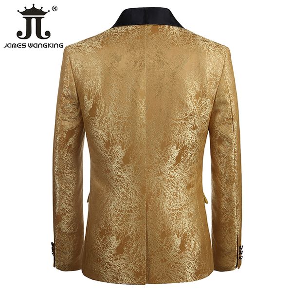 5xl (blazer + calça) boutique Gold Luxury Social's Social Ball Premium Smooth Stage Stage terno Host Slim Fit Groom Vestido de noiva