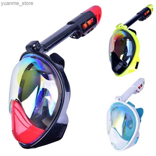 Tauchmasken Neue UV -Anti -Nebel -Tauchen Vollgesichtsmaske Unterwassergläser breiter Taucher Schnorcheln Erwachsene SCUBA Speerfishing Dive Equipment Y240410