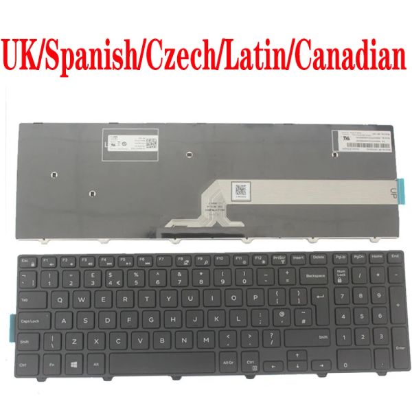 Klavyeler İngiltere/SP İspanyol/CZ Çek/La Latin/CF Dell Inspiron için Klavye 15 5000 5551 5552 5555 5566 5557 5558 5559 P51F P39F