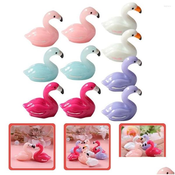 Decorações de jardim 10 PCs Micro paisagem Decorativa maconha flamingo carro Partem