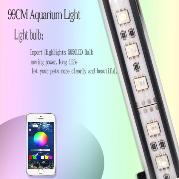 99 cm RGB LED -LAD für Aquarium -LED -Beleuchtung Marine -Pflanzen -LED -Licht in den Aquariumlampen wasserdichtes Fischtankleuchte für Aquarium