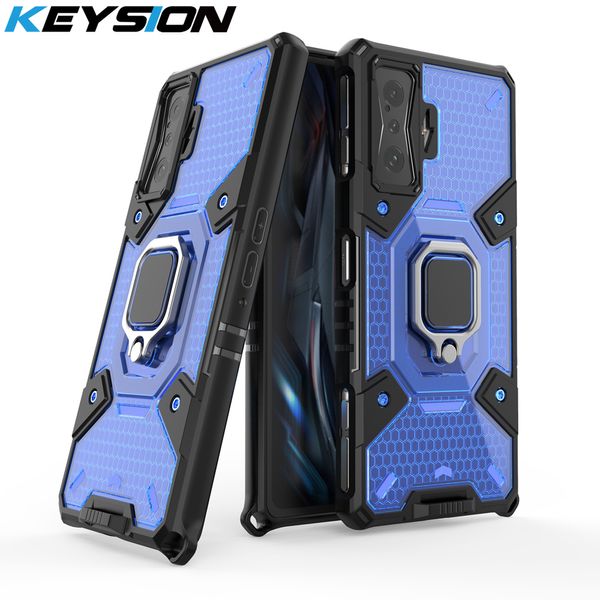 Keysion Schocksicheres Koffer für Poco F4 GT F4 5G Transparent Ring Stand Telefon zurück -Abdeckung für Xiaomi Redmi K50 Pro K50 Gaming