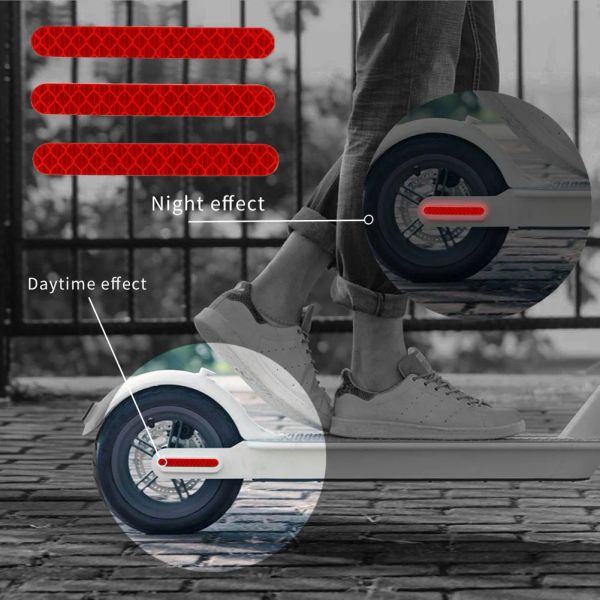 1/2set Tampa da roda traseira da roda dianteira adesiva refletora de casca de proteção para Xiaomi Mijia M365 Scooter Electric Skateboard Peças