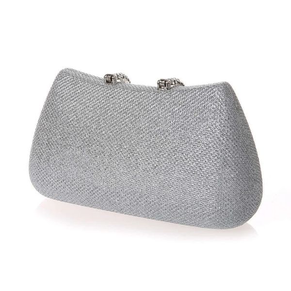 Clássico elegante design exclusivo u forma diamante saco de embreagem de cor de cor prata feminino bolsas de noite embreagens fêmeas bolsa de festa