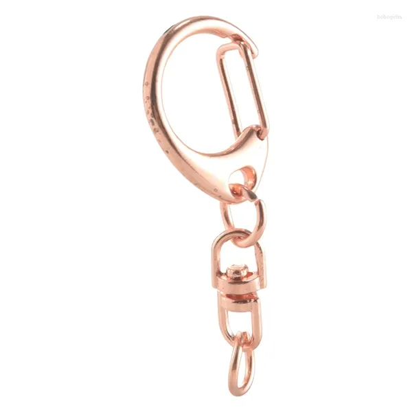 Ganci da 50 pezzi Rose Keychain Spanta molla con snap con catena e salti parti fai -da -te per fibbia appesa artigianale