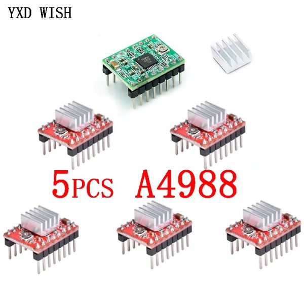 5pcs A4988 Stepper Driver + радиатор для репрессии 3D Принтер.