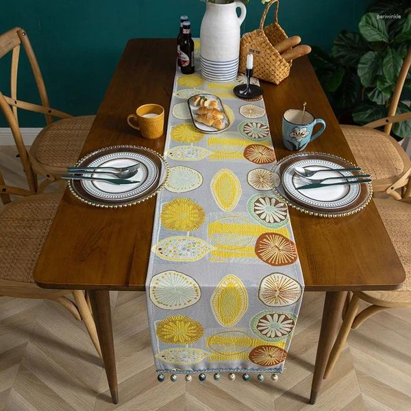 Panno da tavolo moderno casa rettangolare tovaglietta jacquard gust di pompelmo runner manteles de mesa