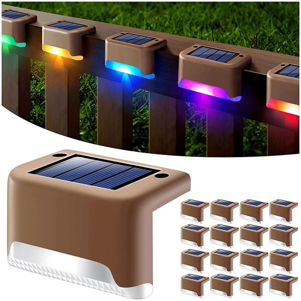 16 Pack Solar Deck Lichter LED wasserdichte Outdoor -Solar -LED -Stiefleuchten für Decks Treppe Patio Path Yard Gartendekoration