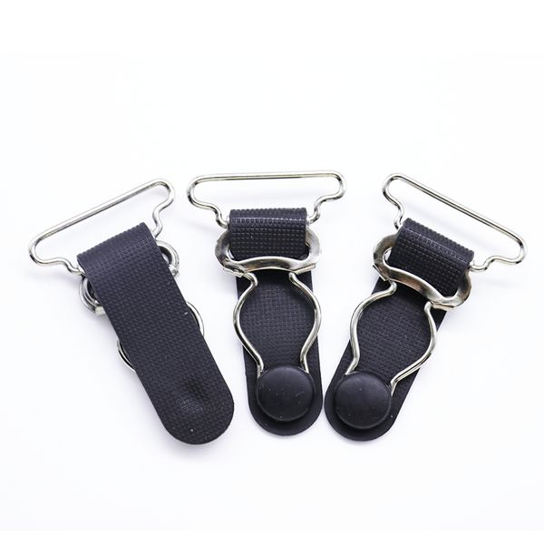 50 PCS/lote feminino Tira da liga da perna Taxa Black High Sockings Suspender Belt Metal Clips Wholesale