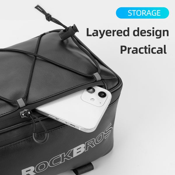 Rockbros 4L Bisiklet Torbası Su Geçirmez Bisiklet Seyahat Bagaj Torbası Sökü Pannier MTB Elektrikli Bisiklet Çantası Yansıtıcı Bagaj Taşıyıcısı