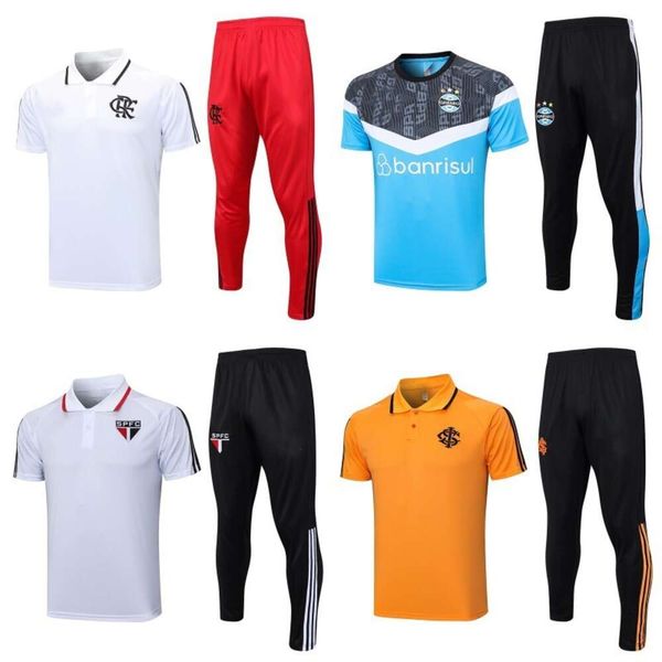 Set di calcio/turisti da tracce turisci da uomo 2324 Brasile Internazionale S O Paulo Corinthian Flamengo Gremio Jersey Polo Short Training Kit