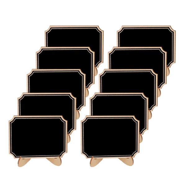 10pcs Mini Mensagem de Blackboard de madeira Mensagem retangular Cards de placa de prancha Memorando letra tabela de dígitos de preço