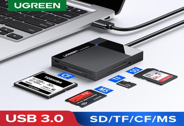 USB 30 CARTO LEITOR DE CARTÃO SD MICRO SD TF CF MS Adaptador de cartão de flash compacto para o leitor de vários cartões de laptop 4 em 1 SMART3618716