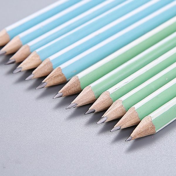 12 bastoncini scrivendo matita con affitto a matita per studenti di disegno di matita o materiale scolastico