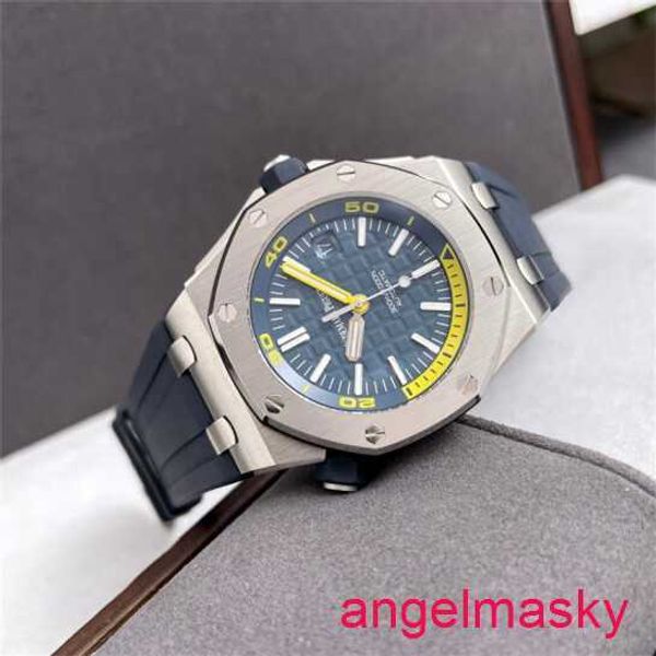 AP Moissanite Orologio da polso Royal Oak Offshore Serie Mens 15710ST.OO.A027CA.01 Automatico Meccanico 42 mm Night Glow Watch Box Certificato completo