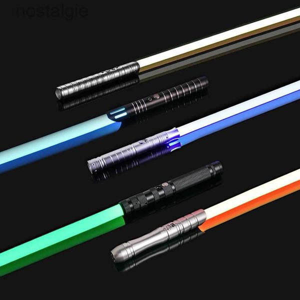 Led Rave Toy RGB Metal Lightsaber Lazer Kılıç Yanıp Sönen Cosplay Saber De Luz Silah Işık Çubuğu Aydınlık Serin Oyuncaklar Led Stick 240410