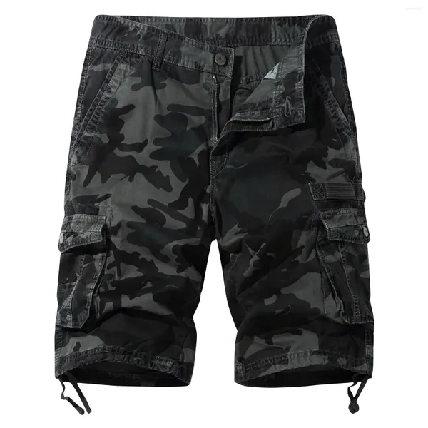 Jeans masculinos de verão Multi-Pocket Shorts Casual Camuflagem Loose Coreano Revisões Muitas Roupas 2024