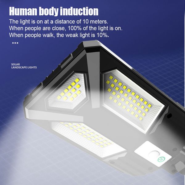 87 LED/3 Cob Street Solar Light Human Body Sensor Garden Lâmpada à prova d'água à prova de sol ao ar livre para pátio PATH PACT