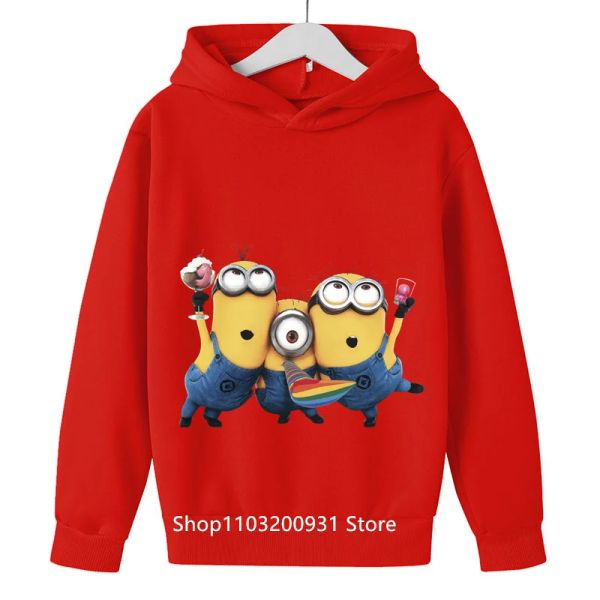 2-13 yıl çocuklar kawaii minyonları kapüşonlu çocuk kıyafetleri minyonlar sweatshirt uzun kollu çocuk erkek kızlar giyim kapşonlu