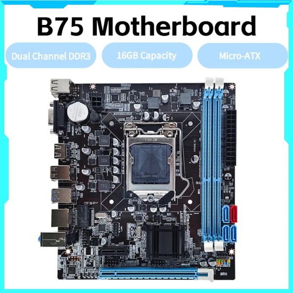 Schede madri B75 Desktop Computer Mainboard LGA1155 Desktop MicroATX da 16 GB MicroAtx Scheda madre 2x240pin DDR3 Supporto slot SDRAM SATA 2.0 3.0